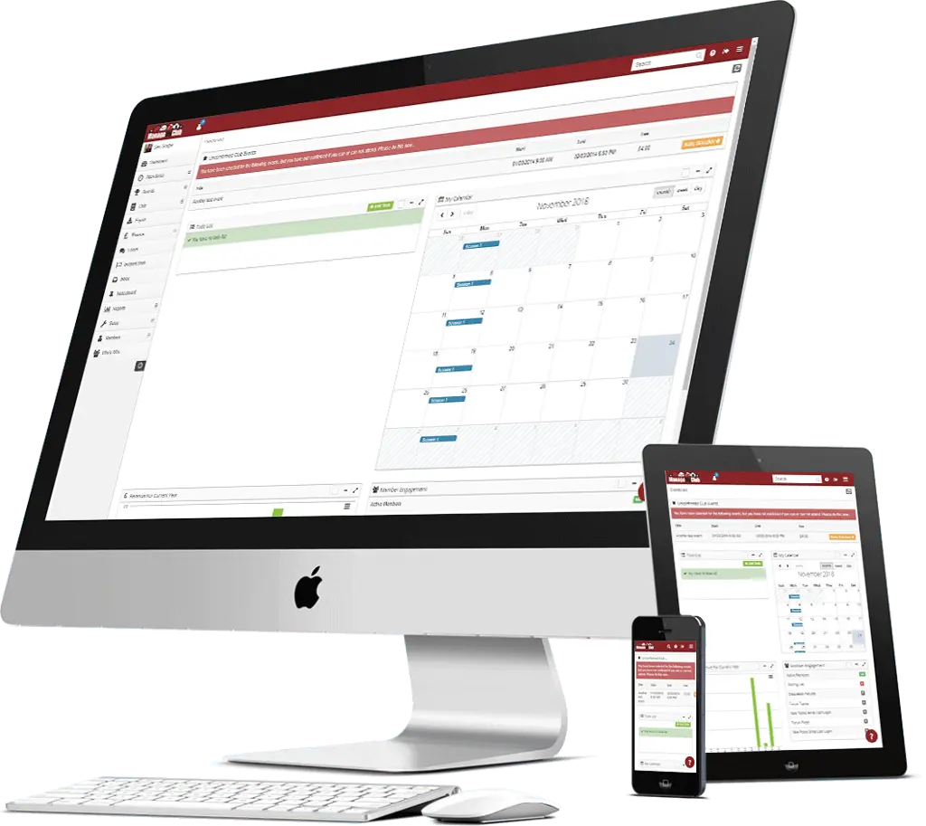 Club membership software works on desktops, tablets & mobiles